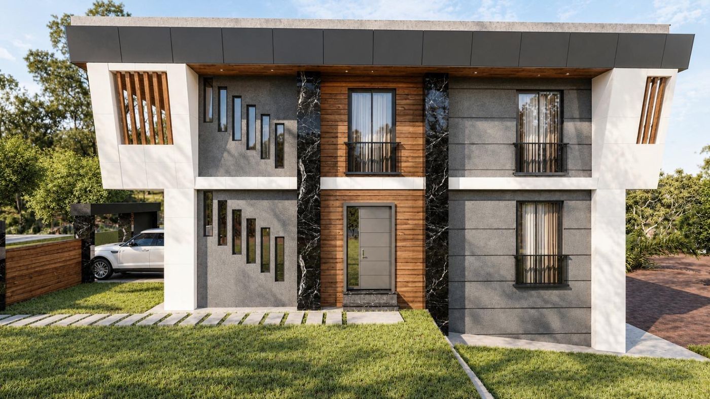 C.B Villa, bahçe cephesi